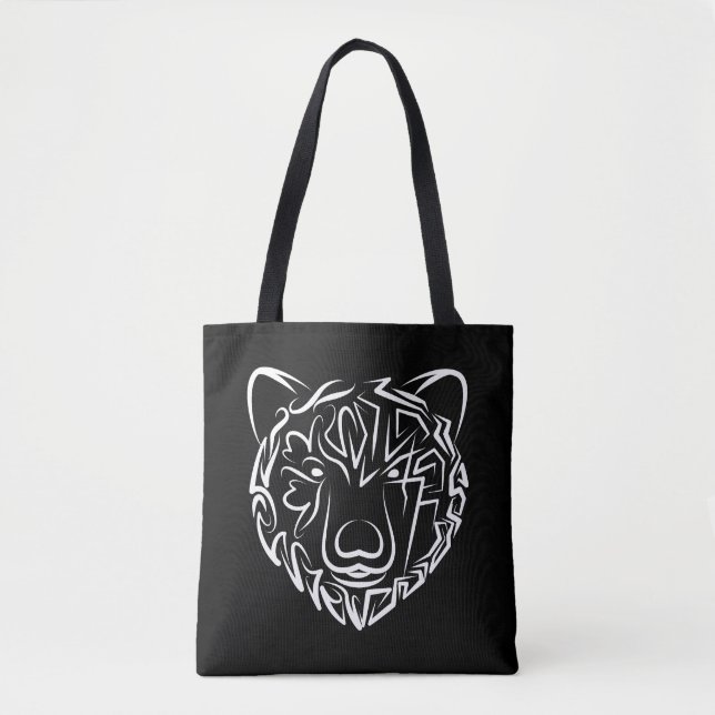 Schwarzer und weißer Stammbär Tasche (Vorderseite)