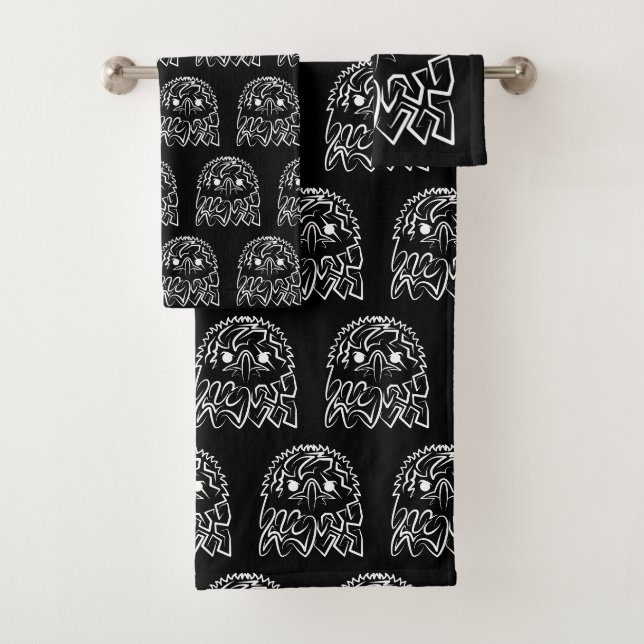 Schwarzer und weißer Stammesadler Badhandtuch Set (Insitu)