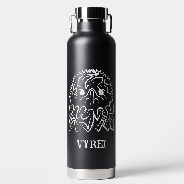 Schwarzer und weißer Stammesadler Trinkflasche (Vorderseite)