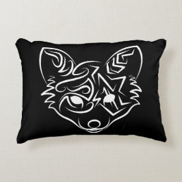 Schwarzer und weißer Stammesfuchs Dekokissen