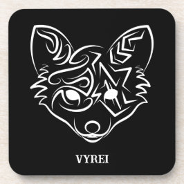 Schwarzer und weißer Stammesfuchs Getränkeuntersetzer