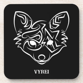 Schwarzer und weißer Stammesfuchs Getränkeuntersetzer