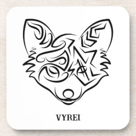 Schwarzer und weißer Stammesfuchs Getränkeuntersetzer