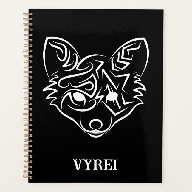 Schwarzer und weißer Stammesfuchs Planer (Vorderseite)