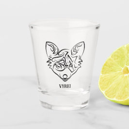Schwarzer und weißer Stammesfuchs Schnapsglas