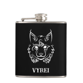 Schwarzer und weißer StammesLynx Flachmann