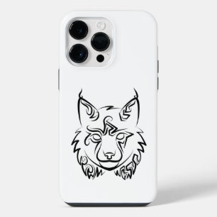 Schwarzer und weißer StammesLynx iPhone 14 Pro Max Hülle