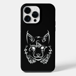 Schwarzer und weißer StammesLynx iPhone 14 Pro Max Hülle