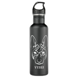 Schwarzer und weißer Stammhund Edelstahlflasche