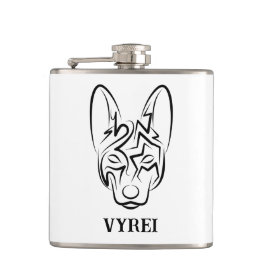 Schwarzer und weißer Stammhund Flachmann