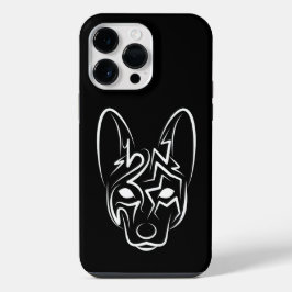 Schwarzer und weißer Stammhund iPhone 14 Pro Max Hülle