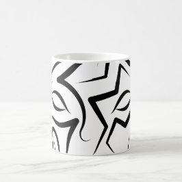 Schwarzer und weißer Stammhund Kaffeetasse