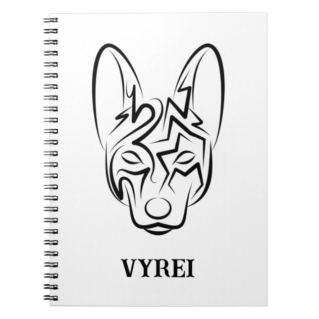 Schwarzer und weißer Stammhund Notizblock (Vorderseite)