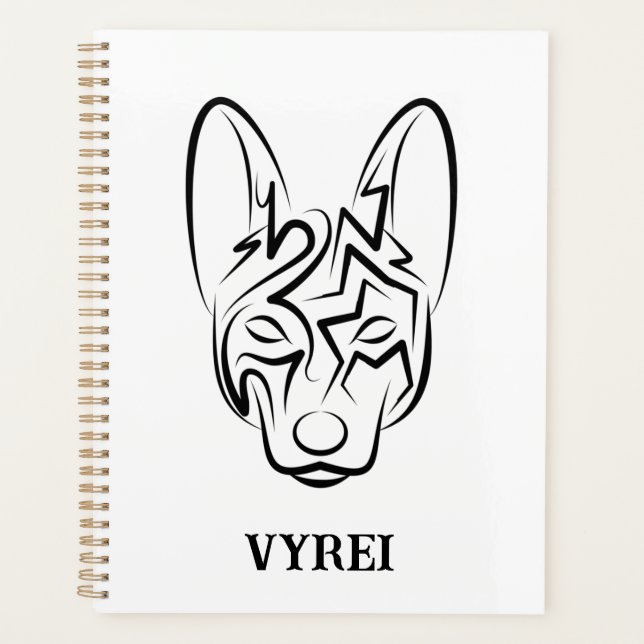 Schwarzer und weißer Stammhund Planer (Vorderseite)