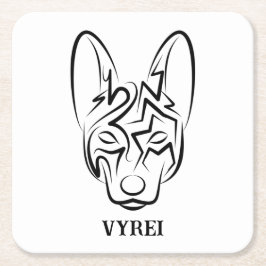 Schwarzer und weißer Stammhund Rechteckiger Pappuntersetzer