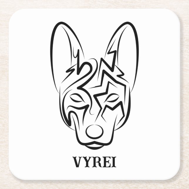 Schwarzer und weißer Stammhund Rechteckiger Pappuntersetzer (Vorderseite)