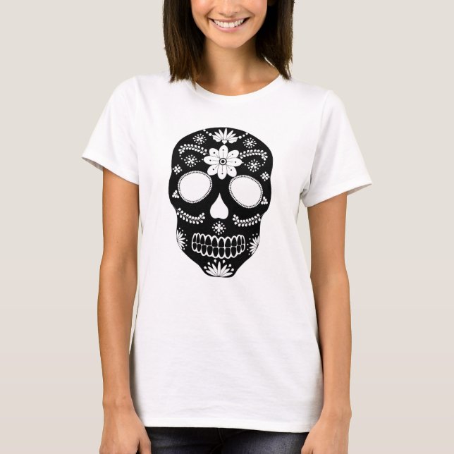 Schwarzer und weißer T - Shirt aus mexikanischem Z (Vorderseite)
