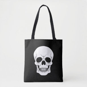 Schwarzer und weißer Totenkopf, gruseliges Hallowe Tasche