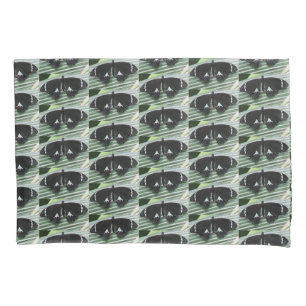 Schwarzer und weißer tropischer Schmetterling Kissenbezug