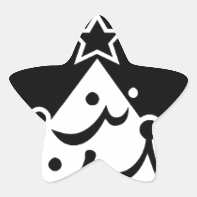 Schwarzer und weißer Weihnachtsstar Stern-Aufkleber (Vorderseite)