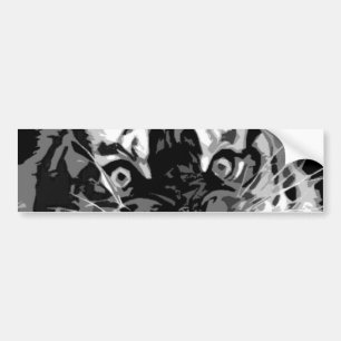 Schwarzer und weißer Wilder Tiger Autoaufkleber