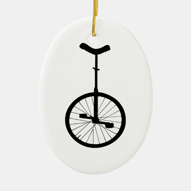 Schwarzer Unicycle Keramikornament (Vorne)