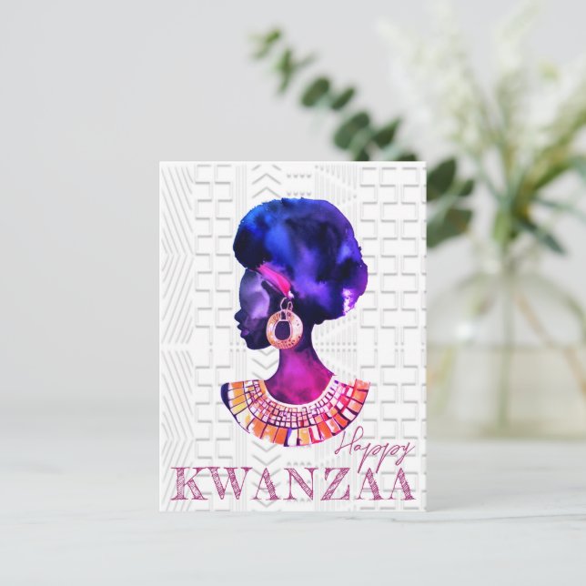 Schwarzer Urlaub Postkarte (Stehend Vorderseite)