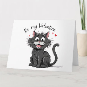 Schwarzer Valentinstag-Kater Karte