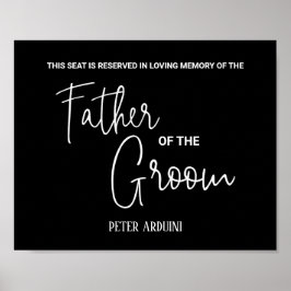 Schwarzer Vater der Groom-Gedenkstätte Hochzeit Poster