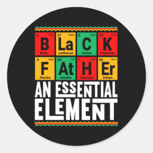 Schwarzer Vater der unverzichtbare Elementarvater  Runder Aufkleber