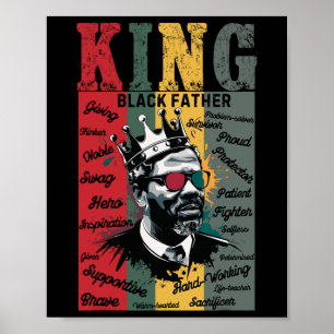 Schwarzer Vater King Black Lives Problem Schwarze  Poster