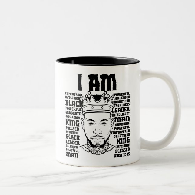 Schwarzer Vater Melanin Christlich Man Faithful Gl Zweifarbige Tasse (Rechts)