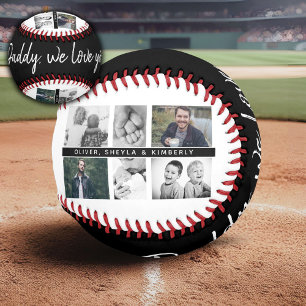 Schwarzer Vater mit Kindern und Foto eines Vaters Baseball