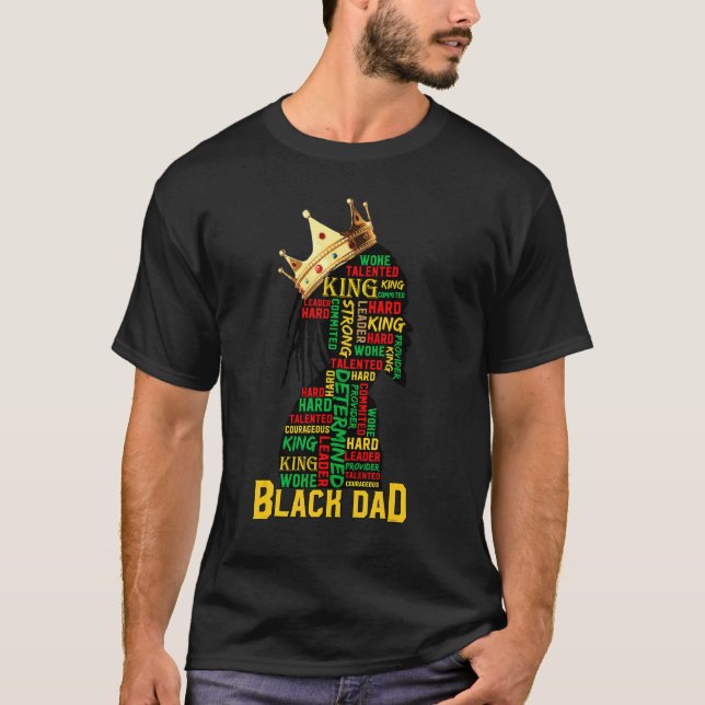 Schwarzer Vater Retro Graphic Happy Vatertag T-Shirt (Vorderseite)