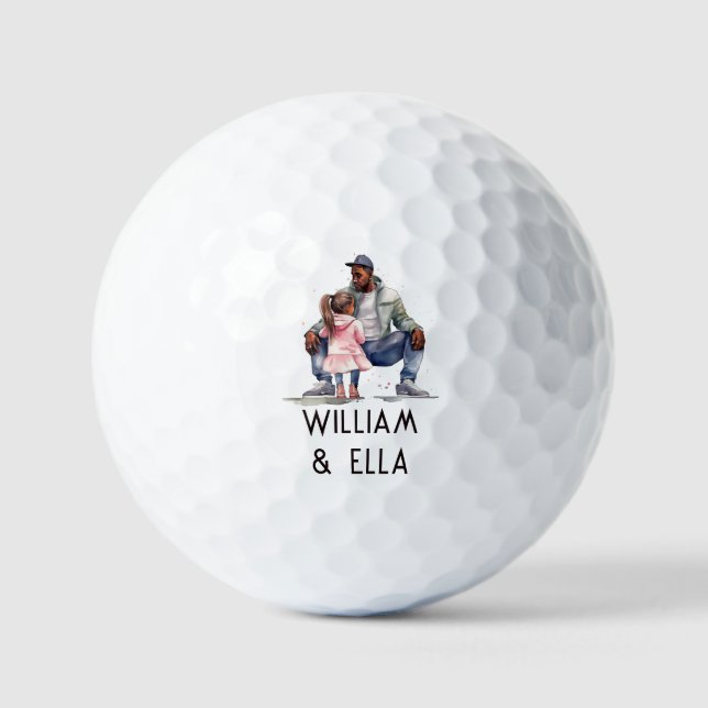 Schwarzer Vater und Tochter-Bond Golfball (Vorderseite)