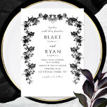 Schwarzer verzauberter Garten Elegante Hochzeit Einladung<br><div class="desc">Freuen Sie sich auf diese elegante, weiße und schwarze Hochzeitseinladung mit schönen handgezeichneten, langen, blumenreichen botanischen Garnelen in schwarzem Rahmen. Möglichkeit, alle Textabschnitte zu ändern und an Ihre Bedürfnisse anzupassen. Einfach zu füllen Vorlage. Elegantes, romantisches und stimmungsvolles Design. Bei Bedarf können Sie die Schaltfläche "Tool zum Bearbeiten verwenden" am Ende...</div>