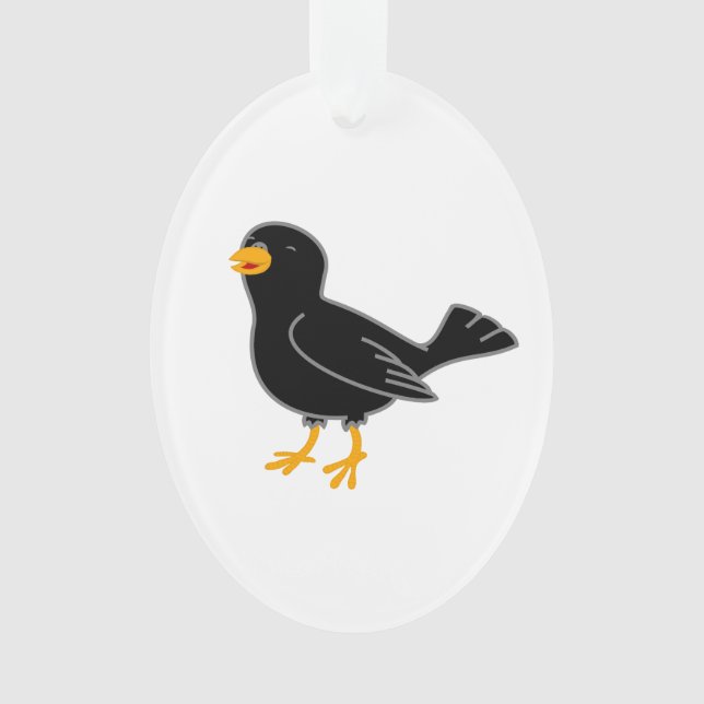 Schwarzer Vogel Ornament (Vorderseite)