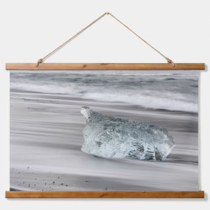 Schwarzer Vulkanstrand Vatnajokull-Nationalpark Wandteppich Mit Holzrahmen