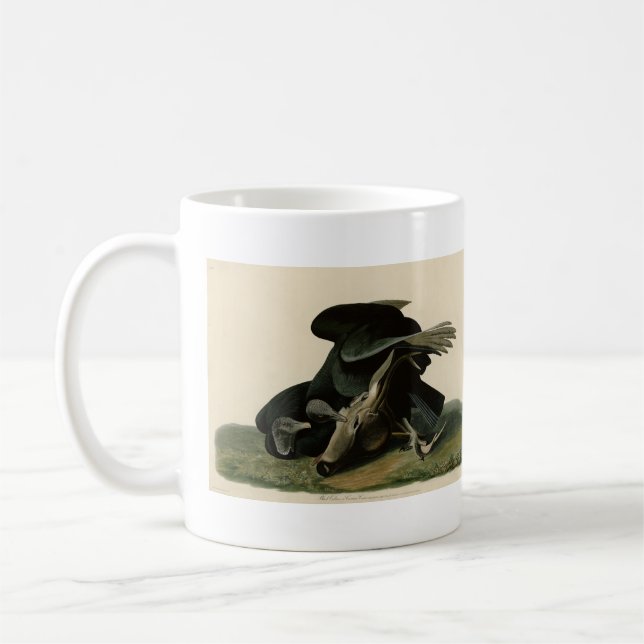 Schwarzer Vulture von Audubons Vögeln in Amerika Kaffeetasse (Links)