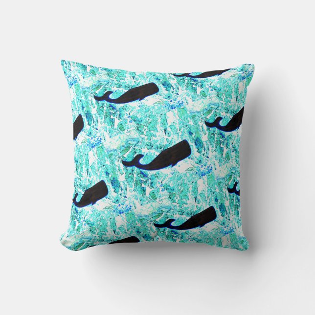 Schwarzer Wal Blau Thunder_Cove Kissen (Vorderseite)