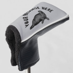 Schwarzer Walrus einfache Illustration Golf Headcover