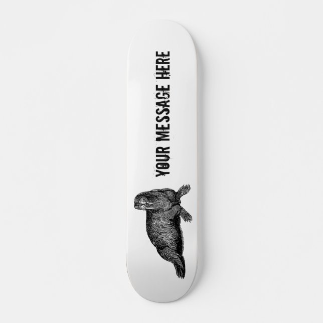 Schwarzer Walrus einfache Illustration Skateboard (Vorne)