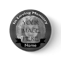 Schwarzer Webart-Foto-Denkmal-Knopf