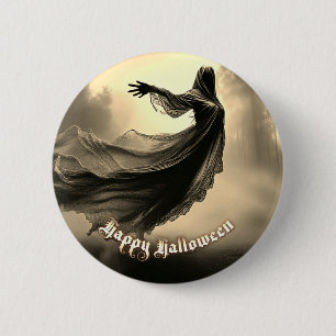 Schwarzer weiblicher Geist in der Hölle - Hallowee Button