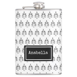 Schwarzer Weihnachtsbaum Personalisiert Flachmann