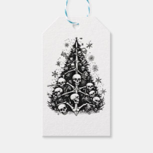 Schwarzer Weihnachtsbaum Skulpturen und Knochen Geschenkanhänger