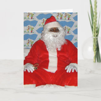 Schwarzer Weihnachtsmann Feiertagskarte