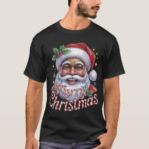 Schwarzer Weihnachtsmann Frohe Weihnachten Shirt A