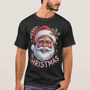 Schwarzer Weihnachtsmann Frohe Weihnachten Shirt A