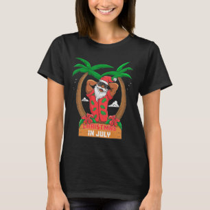 Schwarzer Weihnachtsmann genießt Strand Hawaii Fro T-Shirt